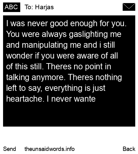 unsent message to Harjas