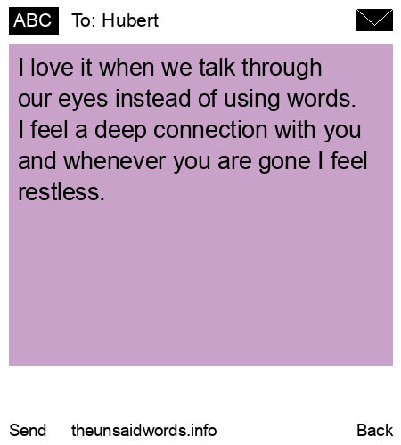 unsent message to Hubert