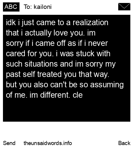 unsent message to kailoni