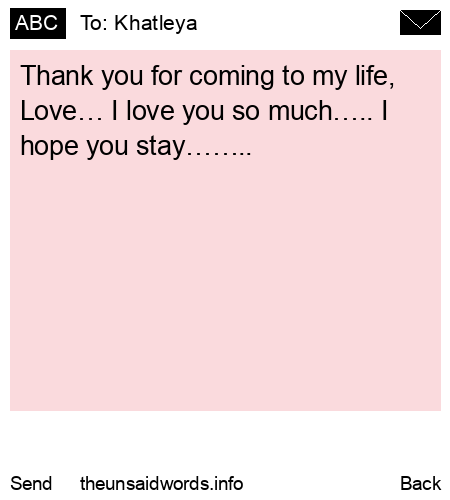 unsent message to Khatleya