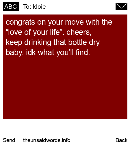 unsent message to kloie