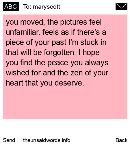 unsent message to maryscott