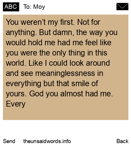 unsent message to Moy