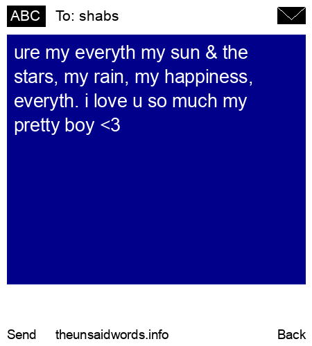 unsent message to shabs