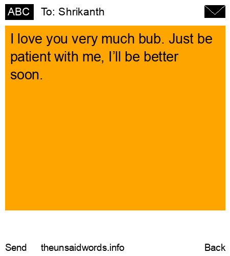 unsent message to Shrikanth