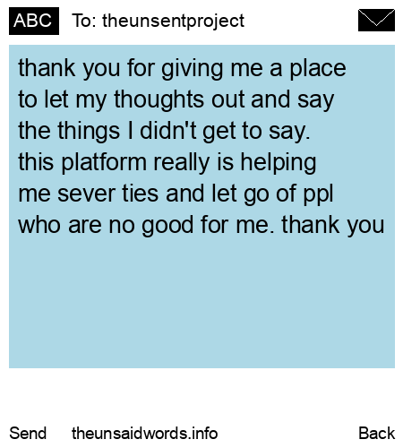 unsent message to theunsentproject