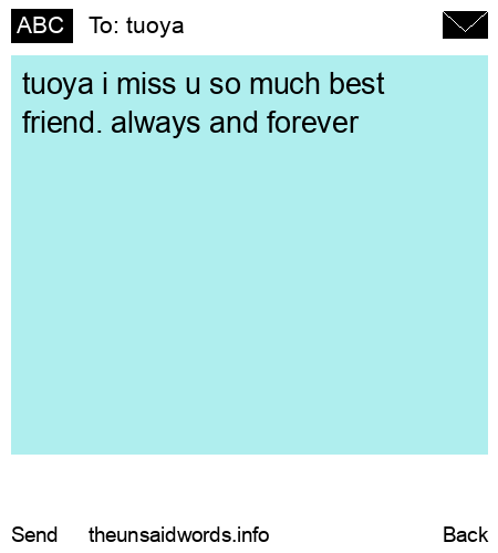 unsent message to tuoya