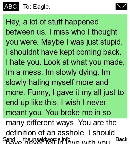 unsent message to Eagle.