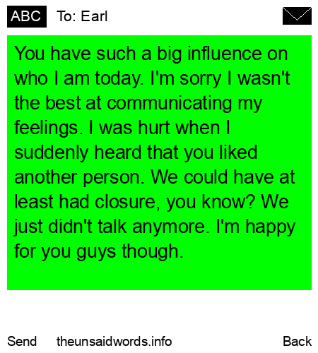 unsent message to Earl