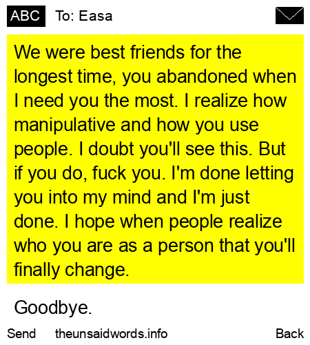 unsent message to Easa