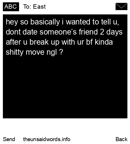 unsent message to East