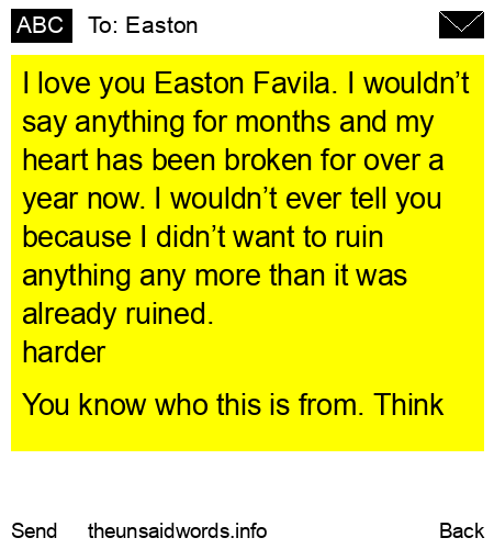 unsent message to Easton
