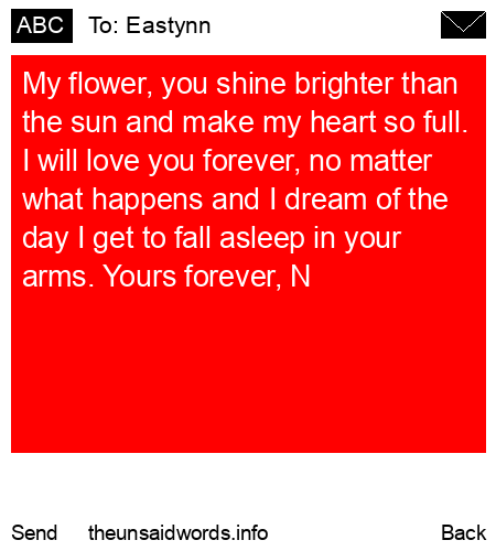 unsent message to Eastynn