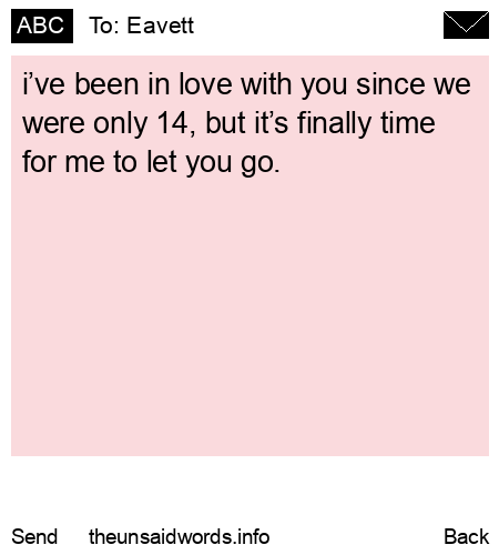 unsent message to Eavett