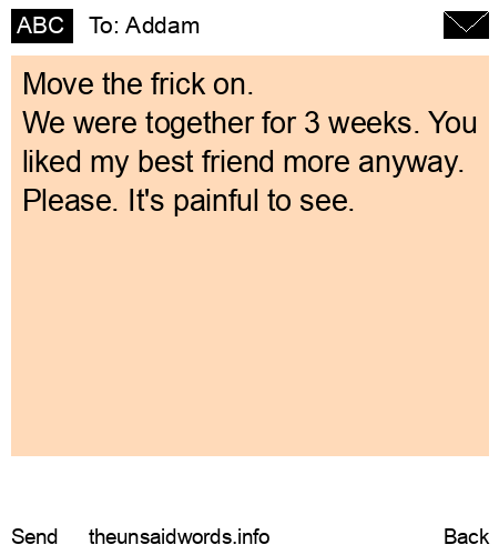 unsent message to Addam