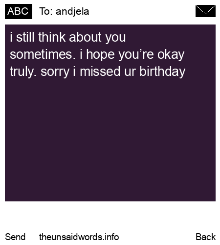 unsent message to andjela