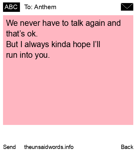 unsent message to Anthem 