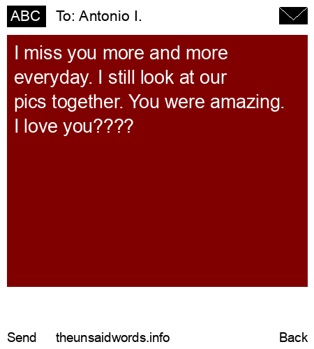 unsent message to Antonio I.