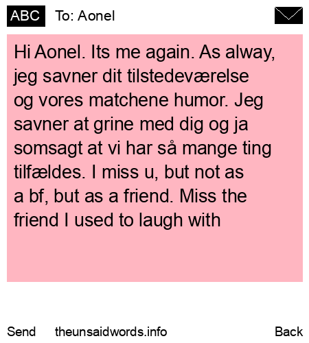 unsent message to Aonel