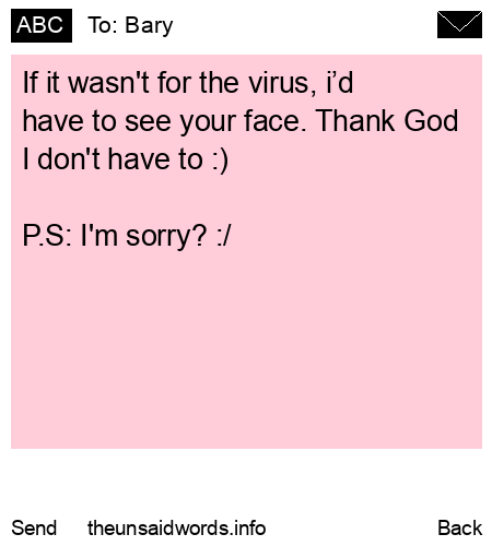 unsent message to Bary