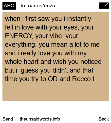 unsent message to carlos/enzo