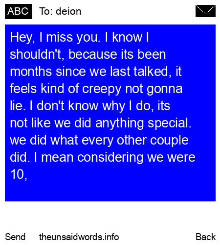 unsent message to deion