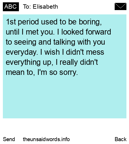 unsent message to Elisabeth