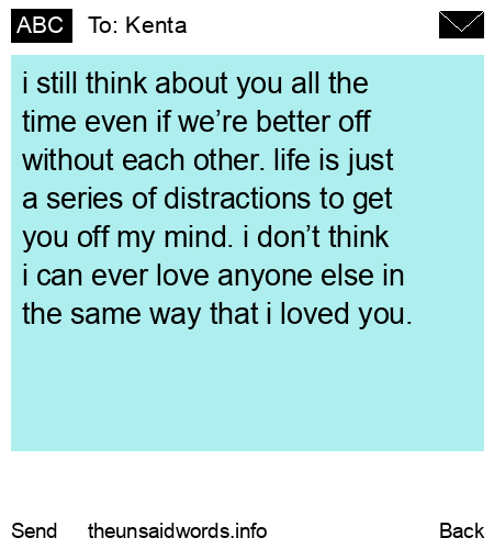 unsent message to Kenta
