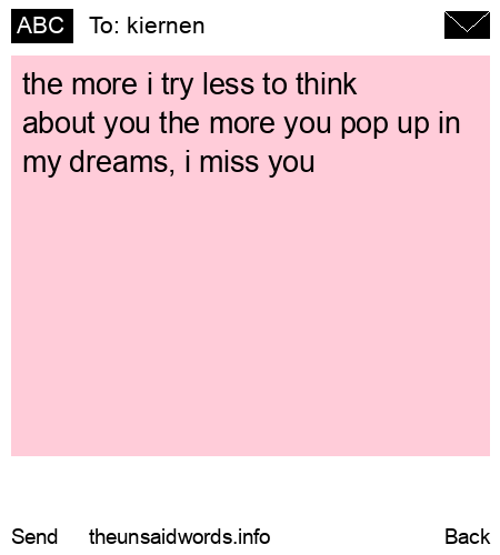 unsent message to kiernen