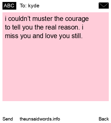 unsent message to kyde