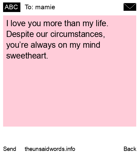 unsent message to mamie
