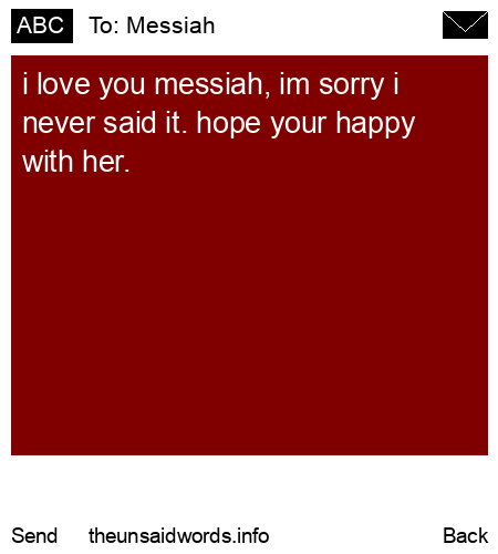 unsent message to Messiah