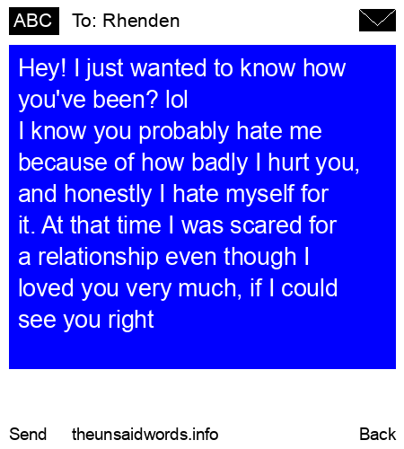 unsent message to Rhenden