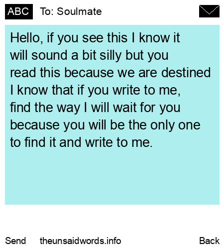 unsent message to Soulmate