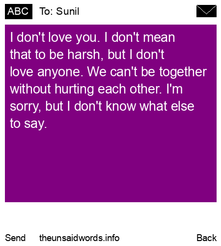 unsent message to Sunil