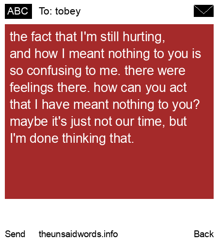 unsent message to tobey