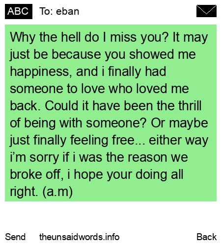 unsent message to eban