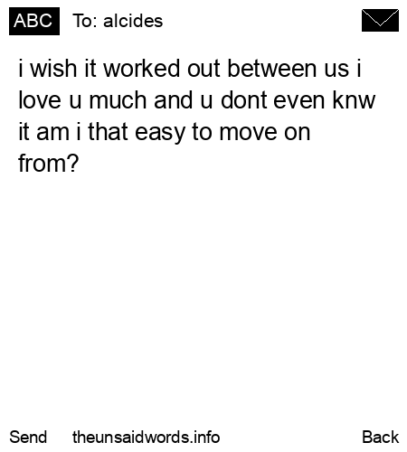 unsent message to alcides