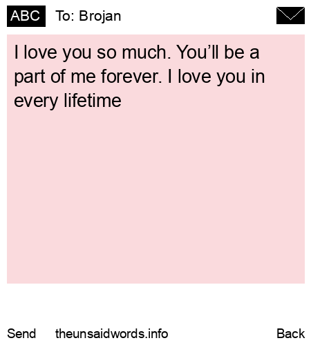 unsent message to Brojan
