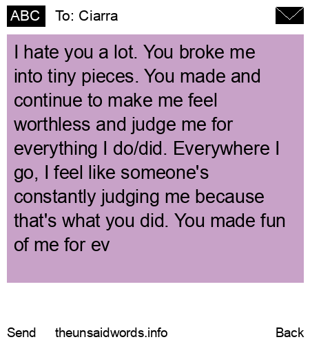 unsent message to Ciarra