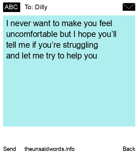 unsent message to Dilly