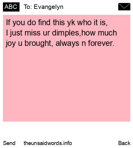 unsent message to Evangelyn 