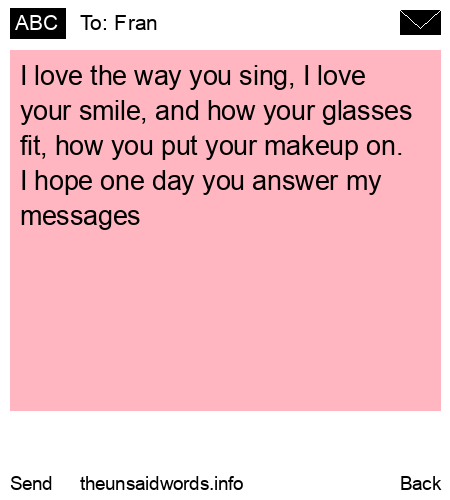unsent message to Fran