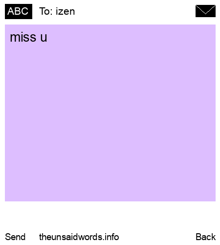 unsent message to izen