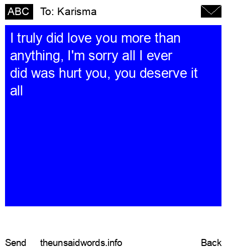 unsent message to Karisma
