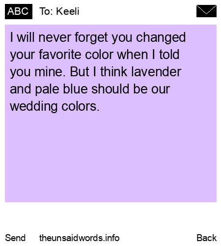 unsent message to Keeli