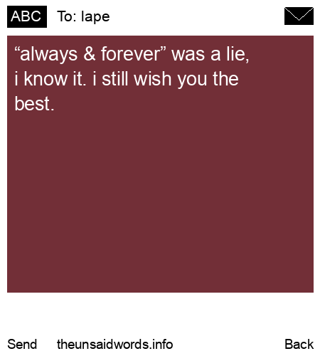unsent message to lape