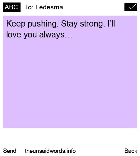 unsent message to Ledesma