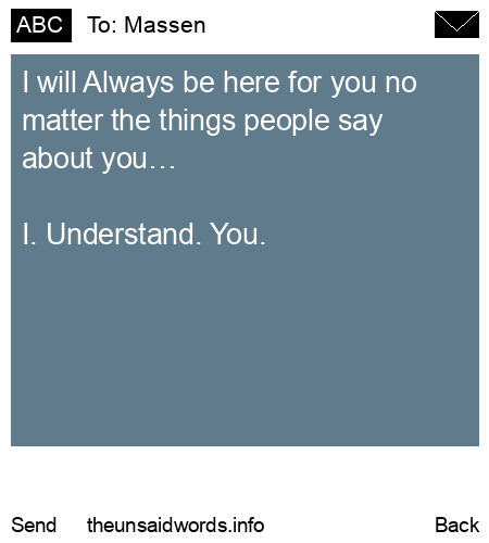 unsent message to Massen