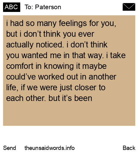 unsent message to Paterson